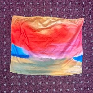 Colorful Strapless Top